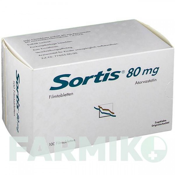 СОРТІС (SORTIS) 80 мг таблетки 100 шт - Аторвастатин VIATRIS