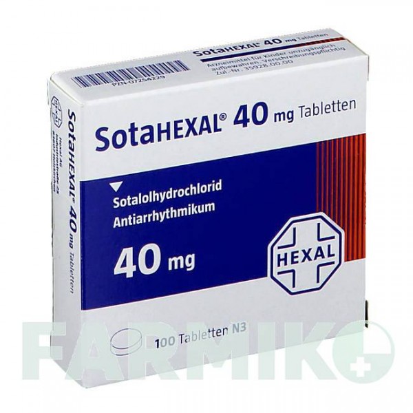 СОТАГЕКСАЛ (SOTAHEXAL) 40 мг таблетки 100 шт - Соталол HEXAL