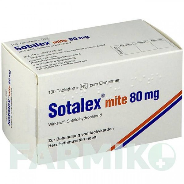 СОТАЛЕКС (SOTALEX) 80 мг таблетки 100 шт - Соталол CHEPLAPHARM
