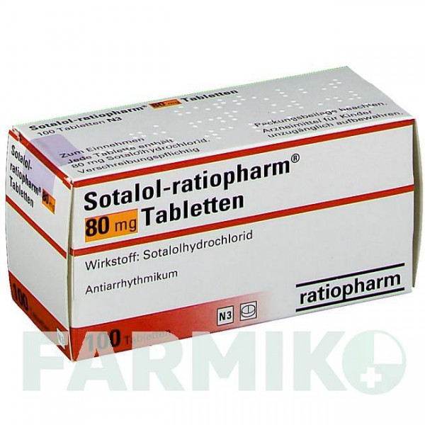 СОТАЛОЛ (SOTALOL) 80 мг таблетки 100 шт - Соталол RATIOPHARM