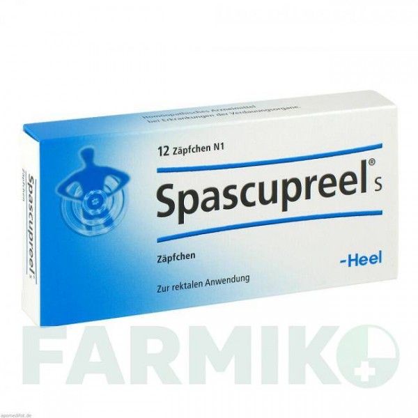 СПАСКУПРЕЛЬ (SPASCUPREEL) суппозитории 12 шт - Гомеопатия BIOLOGISCHE HEILMITTEL HEEL