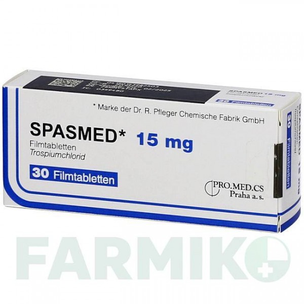 СПАЗМЕД (SPASMED) 15 мг таблетки 30 шт - Троспиум EMRA-MED