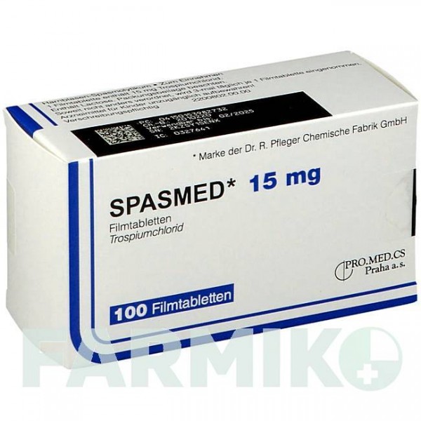 СПАЗМЕД (SPASMED) 15 мг таблетки 50 шт - Троспиум EMRA-MED