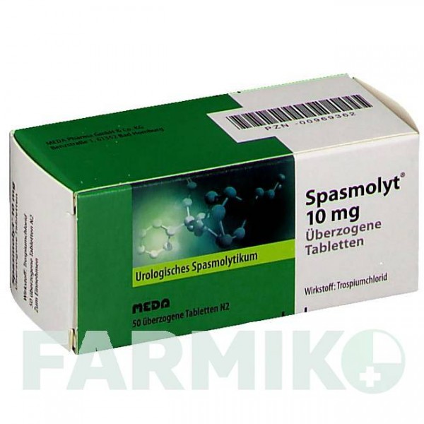 СПАЗМОЛИТ (SPASMOLYT) 10 мг таблетки 50 шт - Троспиум MEDA PHARMA