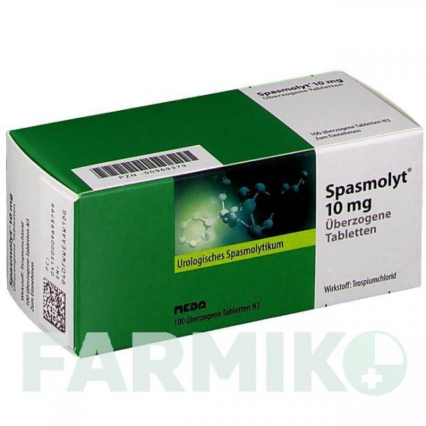 СПАЗМОЛИТ (SPASMOLYT) 10 мг таблетки 100 шт - Троспиум MEDA PHARMA