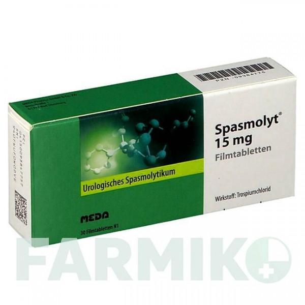 СПАЗМОЛИТ (SPASMOLYT) 15 мг таблетки 30 шт - Троспиум MEDA PHARMA