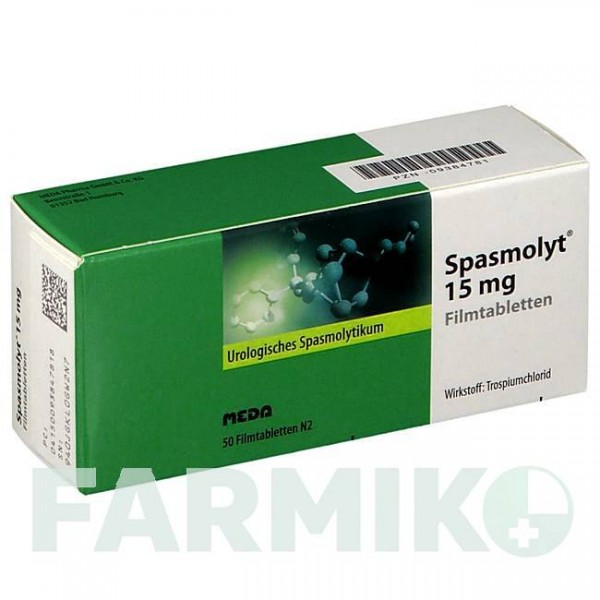 СПАЗМОЛІТ (SPASMOLYT) 15 мг таблетки 50 шт - Троспіум MEDA PHARMA