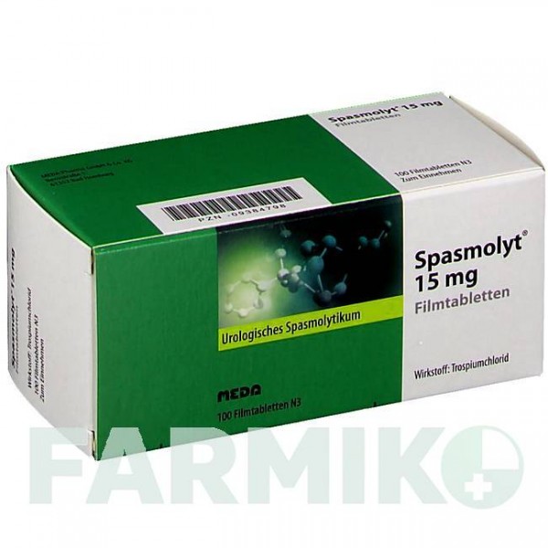 СПАЗМОЛИТ (SPASMOLYT) 15 мг таблетки 100 шт - Троспиум MEDA PHARMA