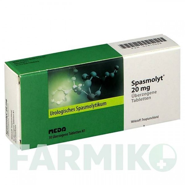 СПАЗМОЛІТ (SPASMOLYT) 20 мг таблетки 30 шт - Троспіум MEDA PHARMA