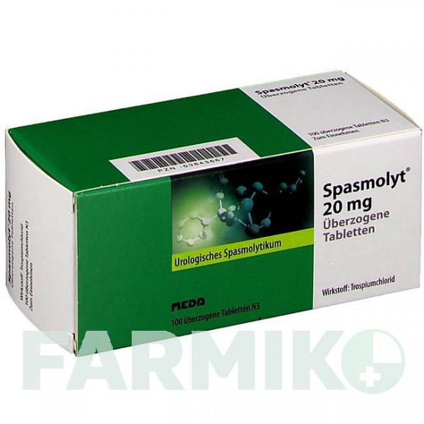 СПАЗМОЛІТ (SPASMOLYT) 20 мг таблетки 100 шт - Троспіум MEDA PHARMA