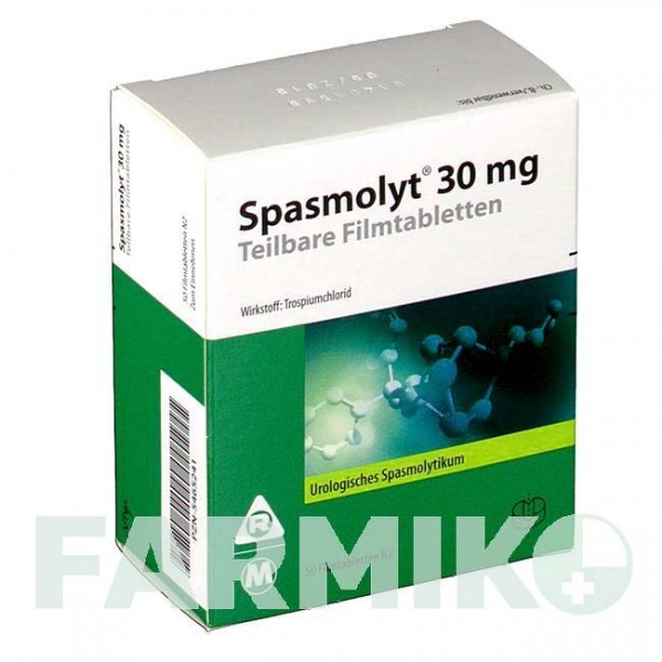 СПАЗМОЛИТ (SPASMOLYT) 30 мг таблетки 50 шт - Троспиум MEDA PHARMA