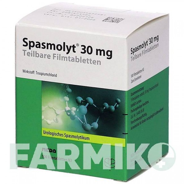 СПАЗМОЛІТ (SPASMOLYT) 30 мг таблетки 100 шт - Троспіум MEDA PHARMA