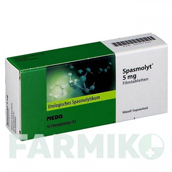 СПАЗМОЛИТ (SPASMOLYT) 5 мг таблетки 30 шт - Троспиум MEDA PHARMA