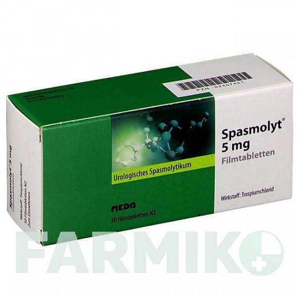 СПАЗМОЛИТ (SPASMOLYT) 5 мг таблетки 50 шт - Троспиум MEDA PHARMA