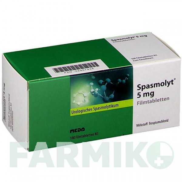 СПАЗМОЛИТ (SPASMOLYT) 5 мг таблетки 100 шт - Троспиум MEDA PHARMA