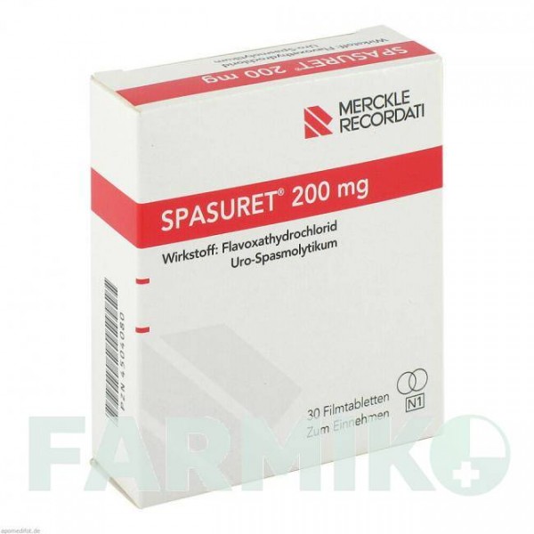 СПАЗУРЕТ (SPASURET) 200 таблетки 30 шт - Флавоксат RECORDATI