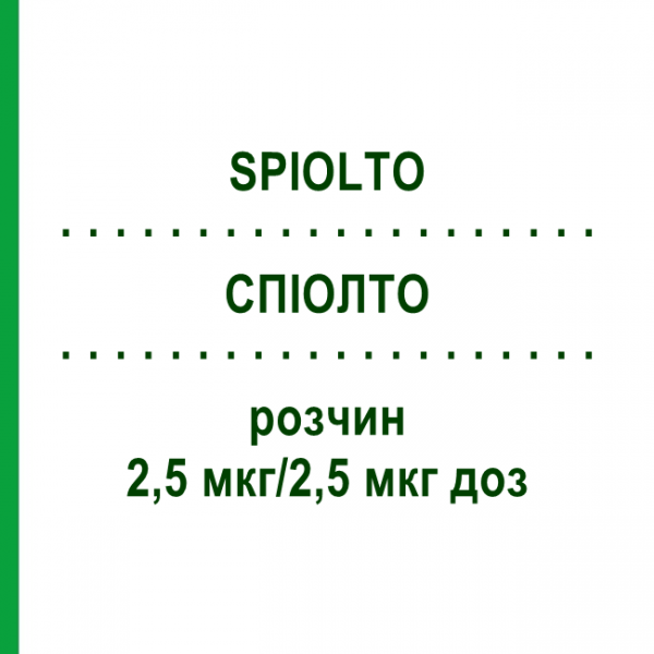 СПИОЛТО (SPIOLTO) 2,5 мкг/2,5 мкг доз раствор 1x4,0 мл - Олодатерол, Тиотропия бромид ABACUS MEDICINE