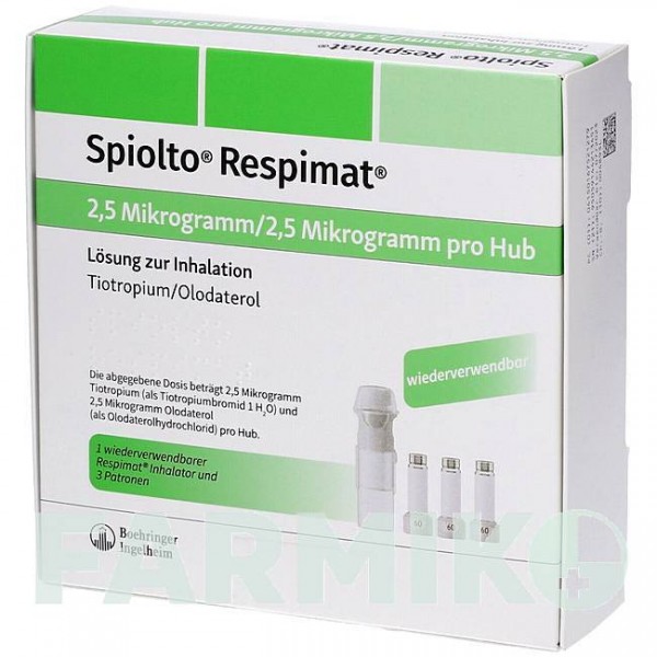 СПІОЛТО (SPIOLTO) 2,5 мкг/2,5 мкг доз розчин 3x4,0 мл - Олодатерол, Тіотропію бромід ABACUS MEDICINE