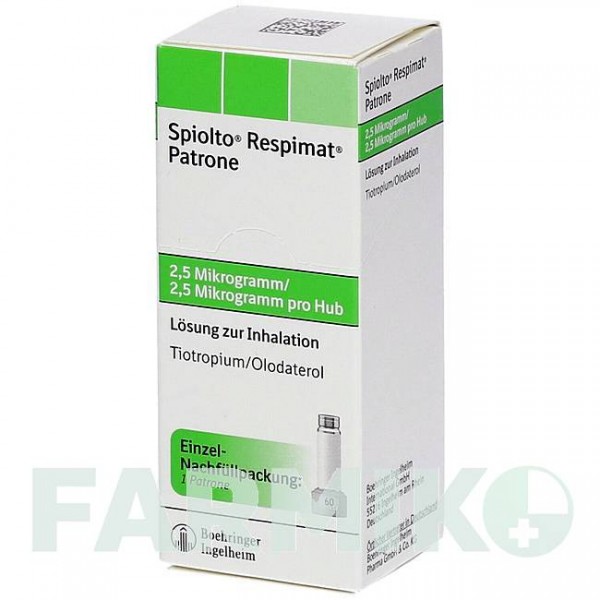 СПІОЛТО (SPIOLTO) 2,5 мкг/2,5 мкг доз розчин 1x4,0 мл - Олодатерол, Тіотропію бромід BOEHRINGER INGELHEIM