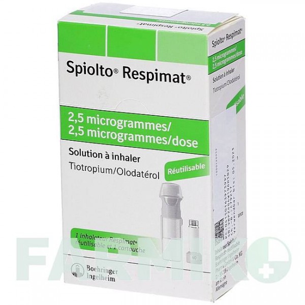 СПИОЛТО (SPIOLTO) 2,5 мкг/2,5 мкг доз раствор 1x4,0 мл - Олодатерол, Тиотропия бромид ORIFARM