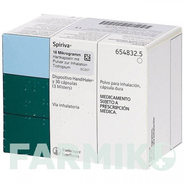 СПИРИВА (SPIRIVA) 18 мкг капсулы 30 шт - Тиотропия бромид KOHLPHARMA