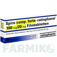 СПІРО КОМП (SPIRO COMP) 100 мг/20 мг таблетки 20 шт - Спіронолактон, Фуросемід RATIOPHARM