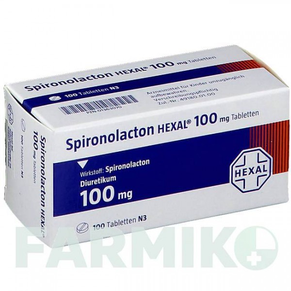 СПІРОНОЛАКТОН (SPIRONOLACTON) 100 мг таблетки 100 шт - Спіронолактон HEXAL