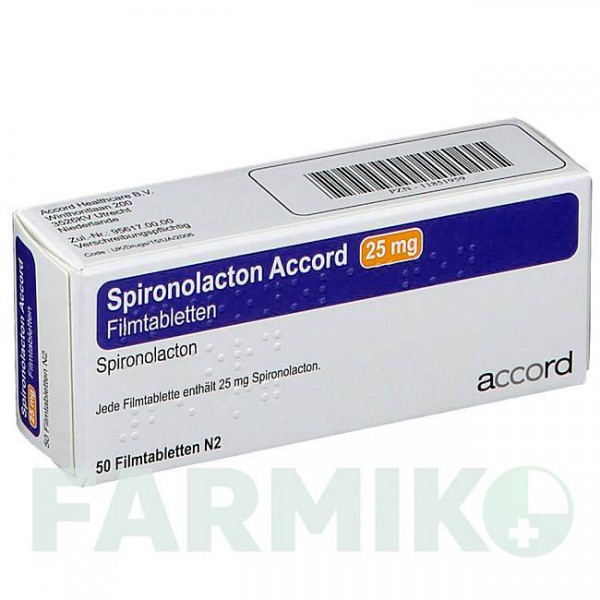 СПИРОНОЛАКТОН (SPIRONOLACTON) 25 мг таблетки 50 шт - Спиронолактон ACCORD HEALTHCARE