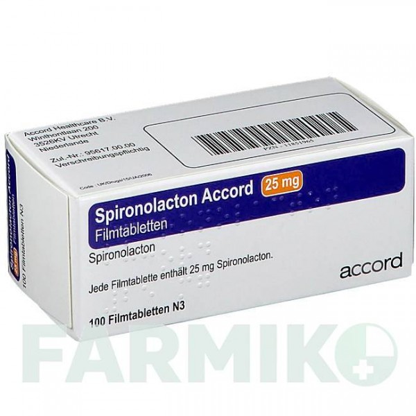 СПІРОНОЛАКТОН (SPIRONOLACTON) 25 мг таблетки 100 шт - Спіронолактон ACCORD HEALTHCARE