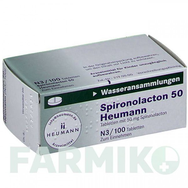 СПИРОНОЛАКТОН (SPIRONOLACTON) 50 таблетки 20 шт - Спиронолактон HEUMANN PHARMA