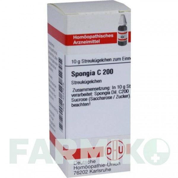 СПОНДЖИЯ (SPONGIA) C 200 глобули 10 г - Гомеопатия DHU