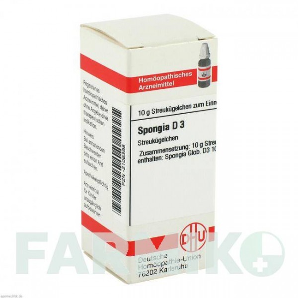СПОНДЖИЯ (SPONGIA) D 3 глобули 10 г - Гомеопатия DHU