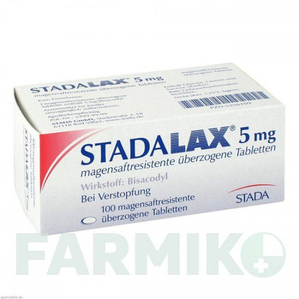 СТАДАЛАКС (STADALAX) 5 мг таблетки 100 шт - Бісакодил STADA