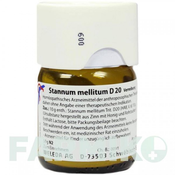 СТАННУМ МЕЛЛИТУМ (STANNUM MELLITUM) D 20 тритурация 50 г - Гомеопатия WELEDA