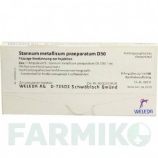 СТАННУМ МЕТАЛЛИКУМ (STANNUM METALLICUM) D 30 ампулы 8x1 мл - Гомеопатия WELEDA