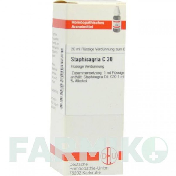 СТАФИЗАГРИЯ (STAPHISAGRIA) C 30 раствор 20 мл - Гомеопатия DHU