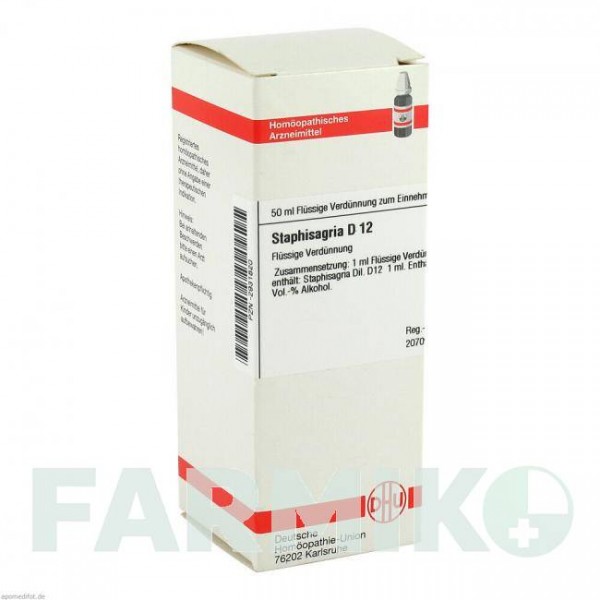 СТАФИЗАГРИЯ (STAPHISAGRIA) D 12 раствор 50 мл - Гомеопатия DHU