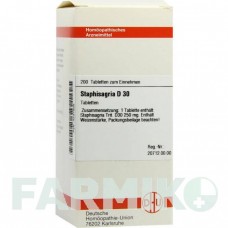 СТАФИЗАГРИЯ (STAPHISAGRIA) D 30 таблетки 200 шт - Гомеопатия DHU