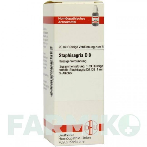 СТАФИЗАГРИЯ (STAPHISAGRIA) D 8 раствор 20 мл - Гомеопатия DHU