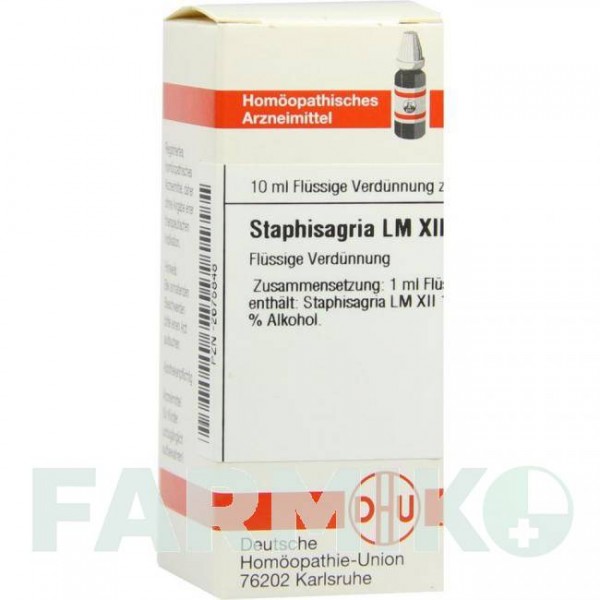 СТАФИЗАГРИЯ (STAPHISAGRIA) LM XII раствор 10 мл - Гомеопатия DHU