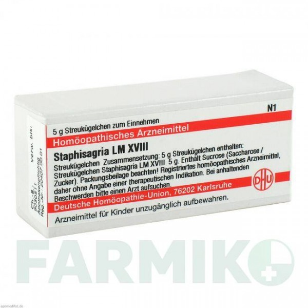СТАФИЗАГРИЯ (STAPHISAGRIA) LM XVIII глобули 5 г - Гомеопатия DHU