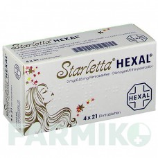 СТАРЛЕТТА (STARLETTA) 2 мг/0,03 мг таблетки 4x21 шт - Дієногест, Етинілестрадіол HEXAL