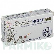 СТАРЛЕТТА (STARLETTA) 21 + 0,03 мг/2 мг таблетки 84 шт - Дієногест, Етинілестрадіол HEXAL