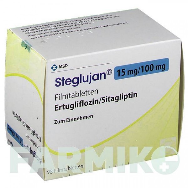 СТЕГЛУЯН (STEGLUJAN) 15 мг/100 мг таблетки 98 шт - Ситаглиптин, Эртуглифлозин MSD