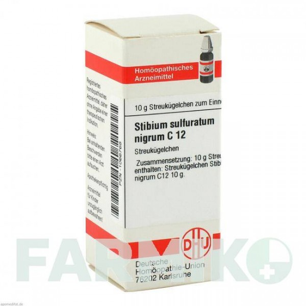 СТИБИУМ СУЛЬФУРАТУМ (STIBIUM SULFURATUM) C 12 глобули 10 г - Гомеопатия DHU