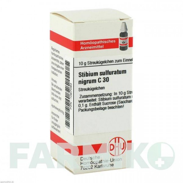 СТИБИУМ СУЛЬФУРАТУМ (STIBIUM SULFURATUM) C 30 глобули 10 г - Гомеопатия DHU
