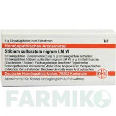 СТИБИУМ СУЛЬФУРАТУМ (STIBIUM SULFURATUM) LM VI глобули 5 г - Гомеопатия DHU