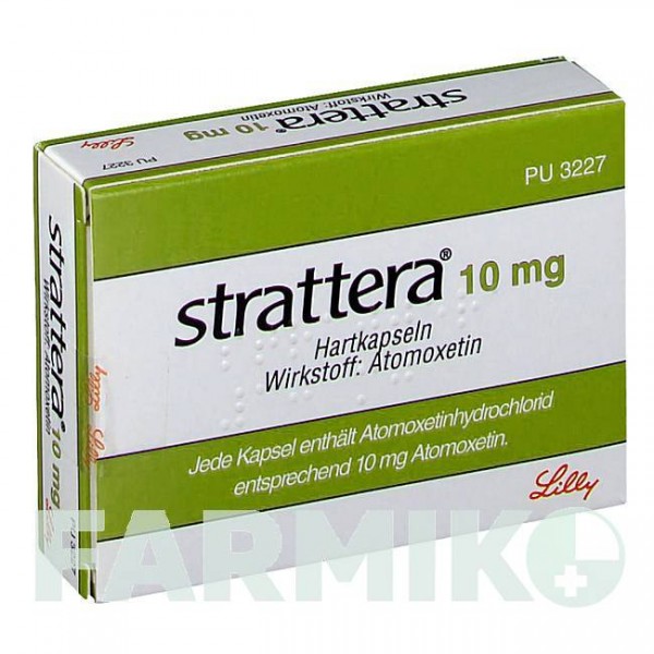 СТРАТТЕРА (STRATTERA) 10 мг капсули 7 шт - Атомоксетин LILLY
