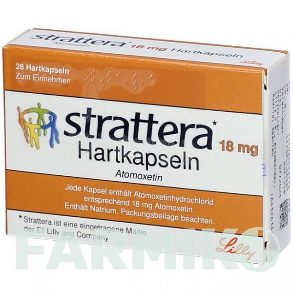 СТРАТТЕРА (STRATTERA) 18 мг капсулы 28 шт - Атомоксетин KOHLPHARMA