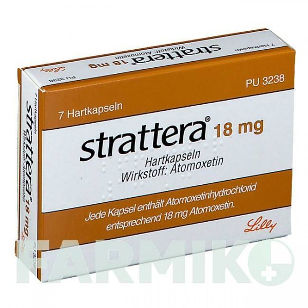 СТРАТТЕРА (STRATTERA) 18 мг капсули 7 шт - Атомоксетин LILLY